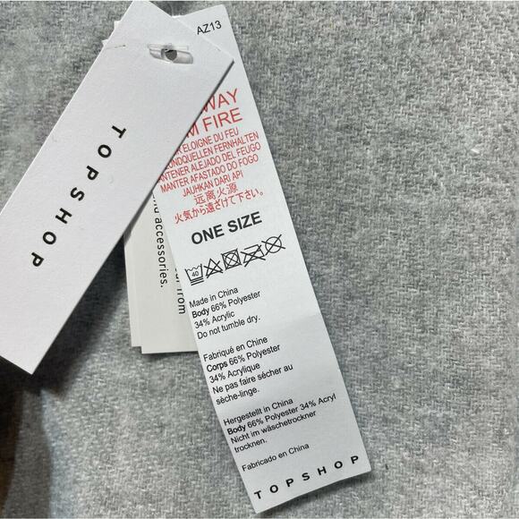 Topshop Gray Long Fringe Ends Scarf - Picture 3 of 3